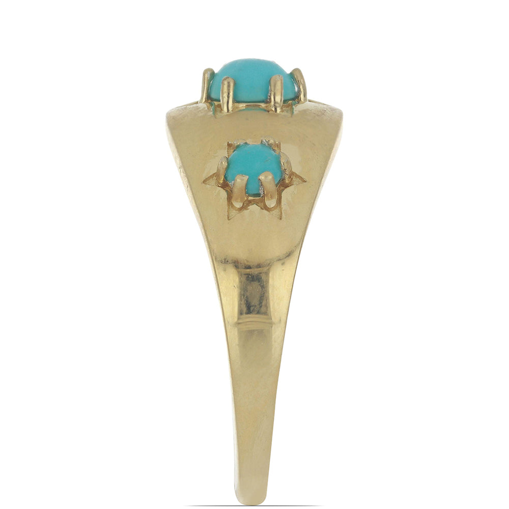 Goldplattierter Silberring mit Dornröschen Türkis 3 