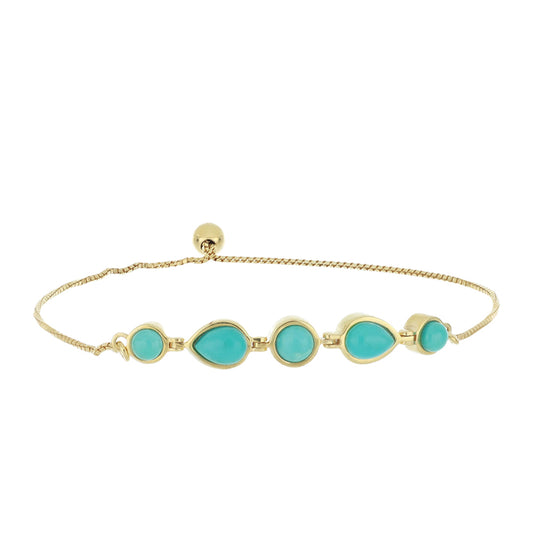 Goldplattiertes Silberarmband mit Dornröschen Türkis