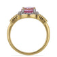 Goldplattierter Silberring mit rosa Topas und weißem Topas