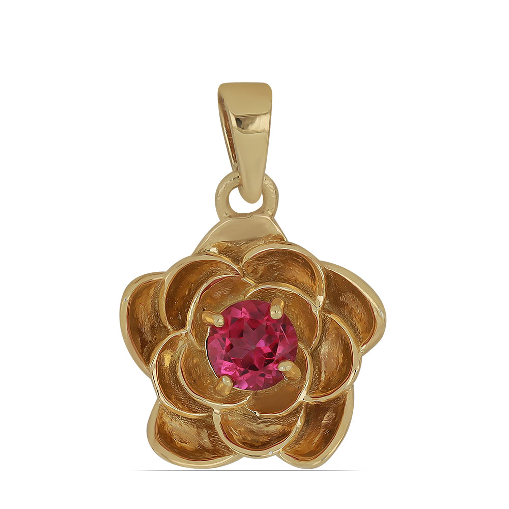 Goldplattierter Silberanhänger mit rosa Topas