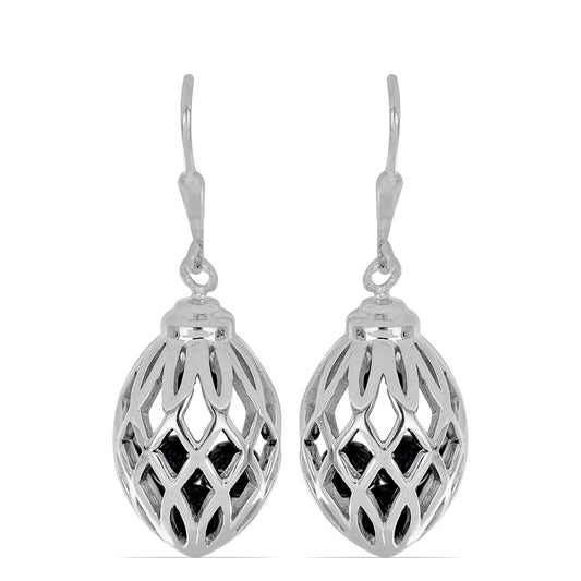 Silberohrringe mit schwarzem Onyx aus Suwar