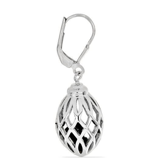 Silberohrringe mit schwarzem Onyx aus Suwar