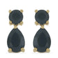 Goldplattierte Silberohrringe mit schwarzem Onyx aus Suwar