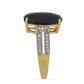 Goldplattierter Silberring mit schwarzem Onyx aus Suwar und weißem Topas