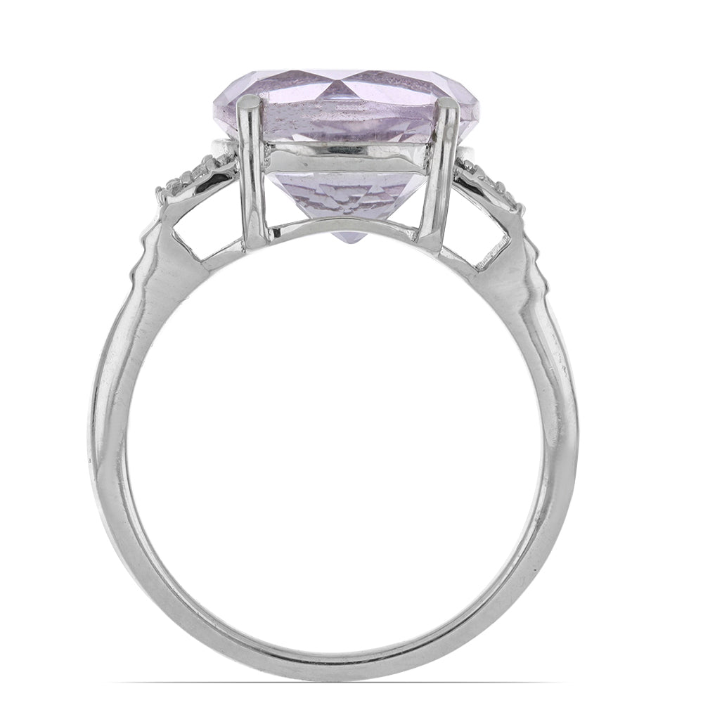 Silberring mit Rose De France Amethyst und weißem Topas 2 