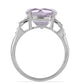 Silberring mit Rose De France Amethyst und weißem Topas