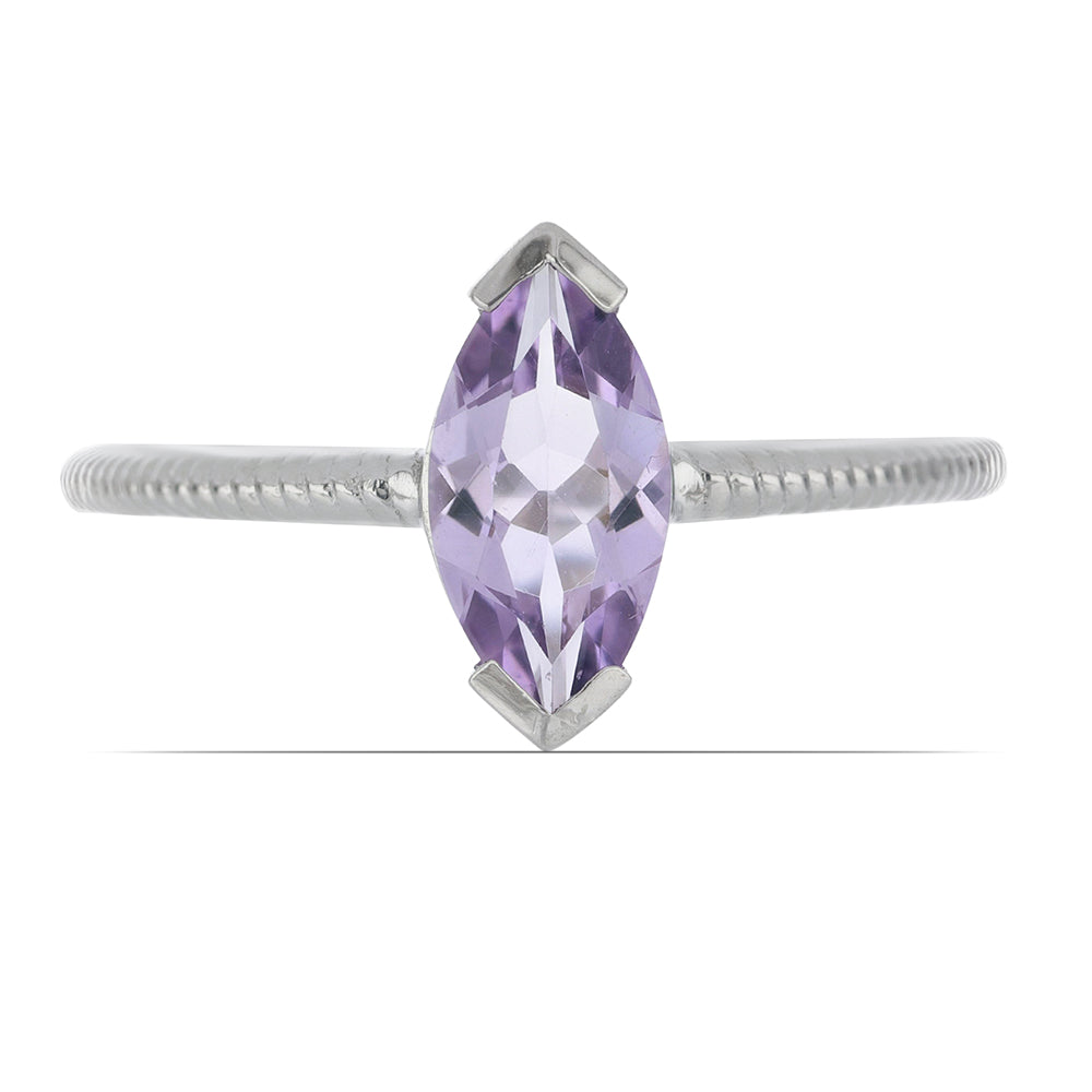 Silberring mit Rose De France Amethyst 1 