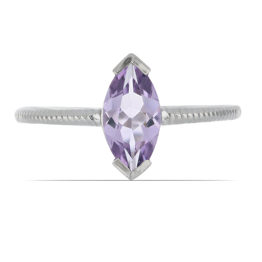 Silberring mit Rose De France Amethyst