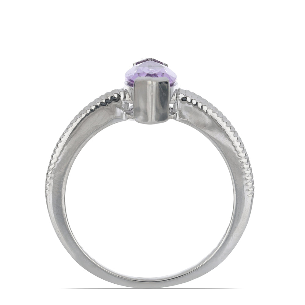 Silberring mit Rose De France Amethyst 2 