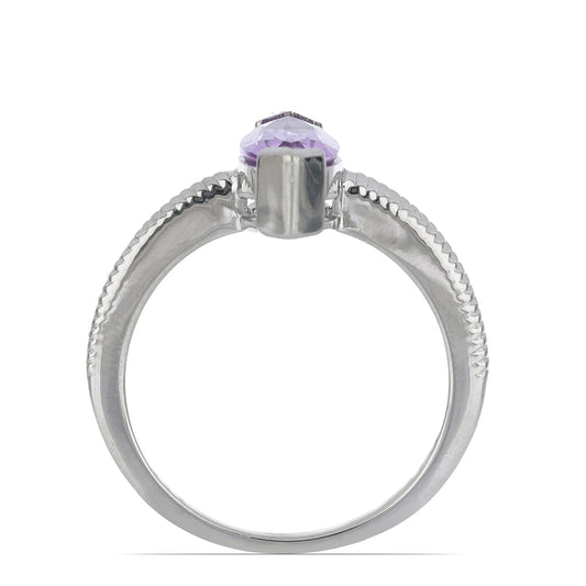 Silberring mit Rose De France Amethyst