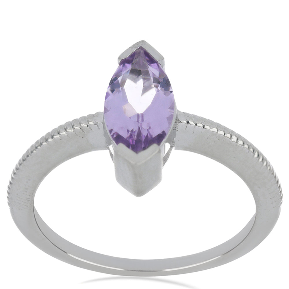Silberring mit Rose De France Amethyst 3 