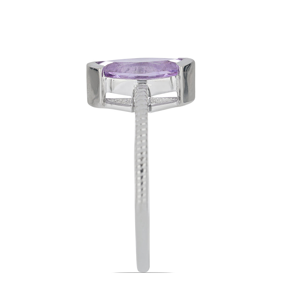 Silberring mit Rose De France Amethyst 4 