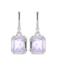 Silberohrringe mit Rose De France Amethyst und weißem Topas