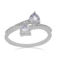 Silberring mit Rose De France Amethyst und weißem Topas