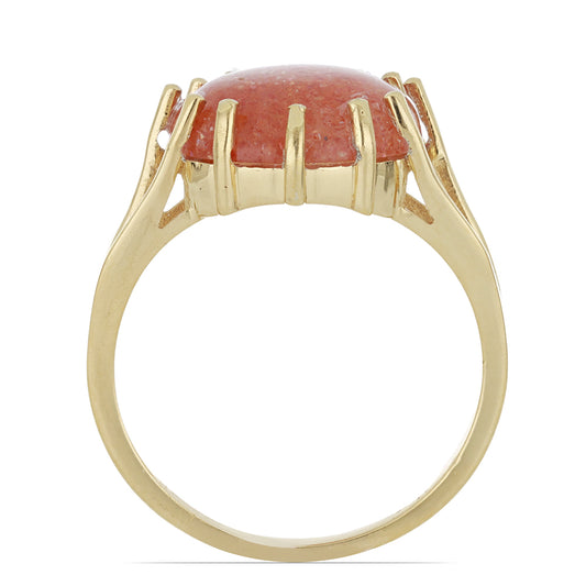 Goldplattierter Silberring mit Sonnenstein aus Oregon