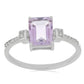 Silberring mit Rose De France Amethyst und weißem Topas