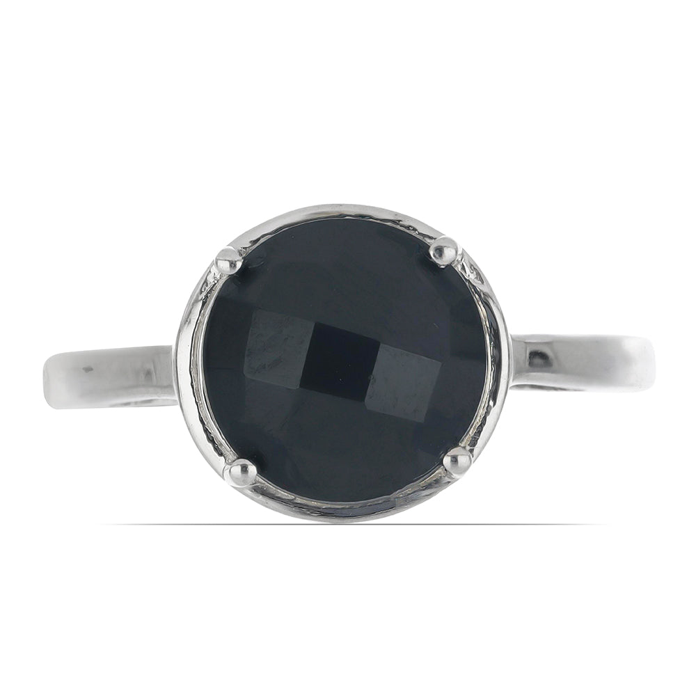 Silberring mit schwarzem Onyx aus Suwar