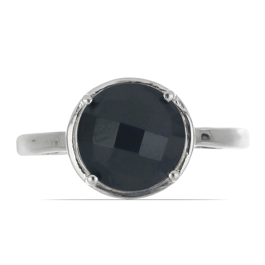 Silberring mit schwarzem Onyx aus Suwar