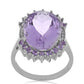 Silberring mit Rose De France Amethyst und weißem Topas