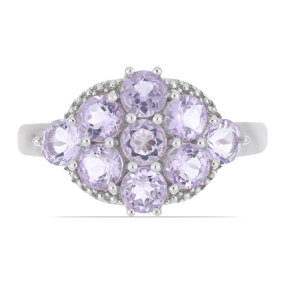 Silberring mit Rose De France Amethyst 1 