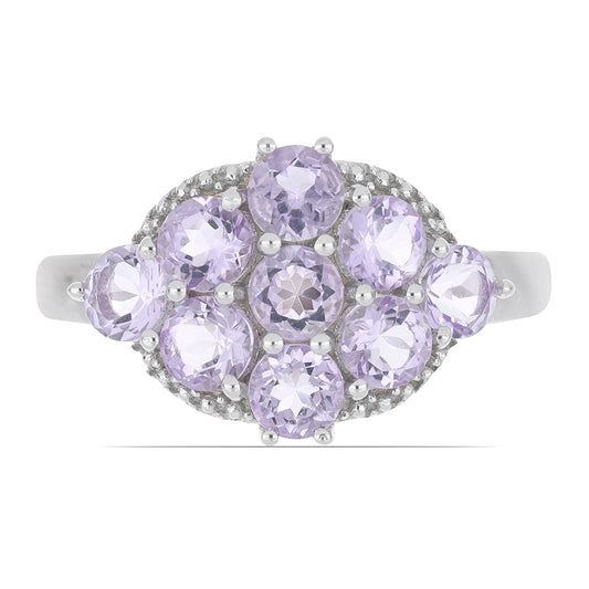 Silberring mit Rose De France Amethyst