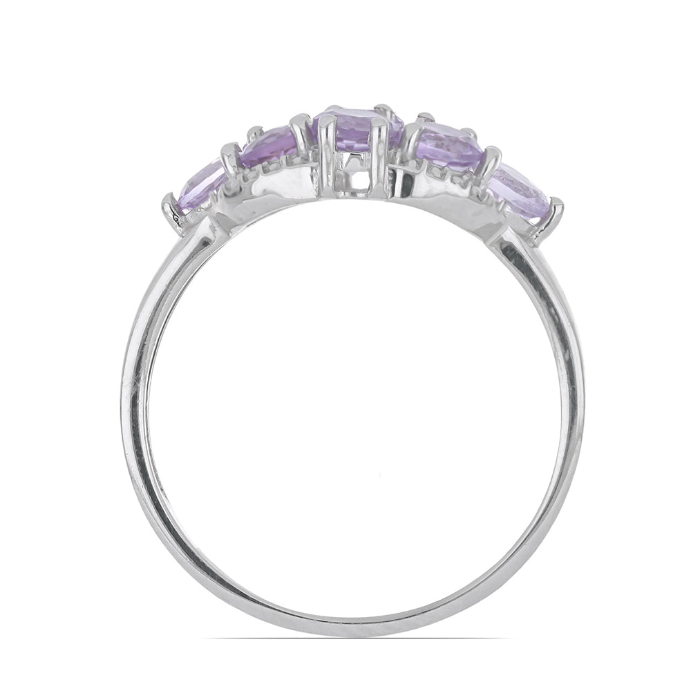 Silberring mit Rose De France Amethyst