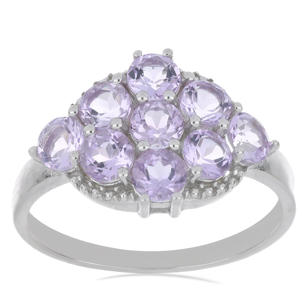 Silberring mit Rose De France Amethyst