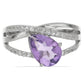 Silberring mit Rose De France Amethyst und weißem Topas