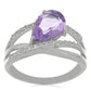 Silberring mit Rose De France Amethyst und weißem Topas