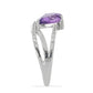 Silberring mit Rose De France Amethyst und weißem Topas