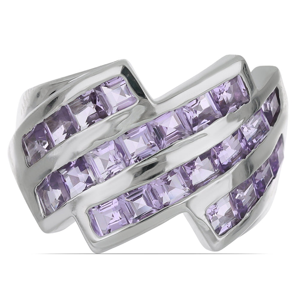 Silberring mit Rose De France Amethyst 1 