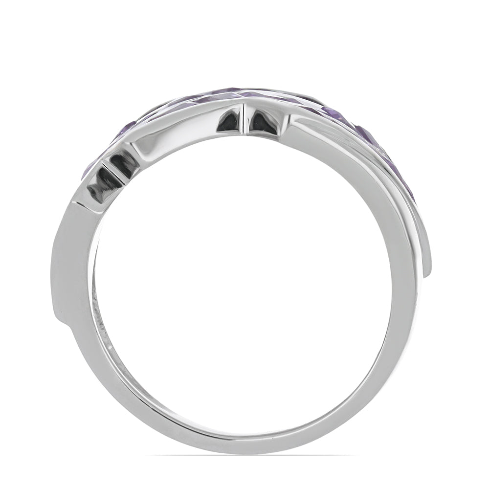Silberring mit Rose De France Amethyst 2 