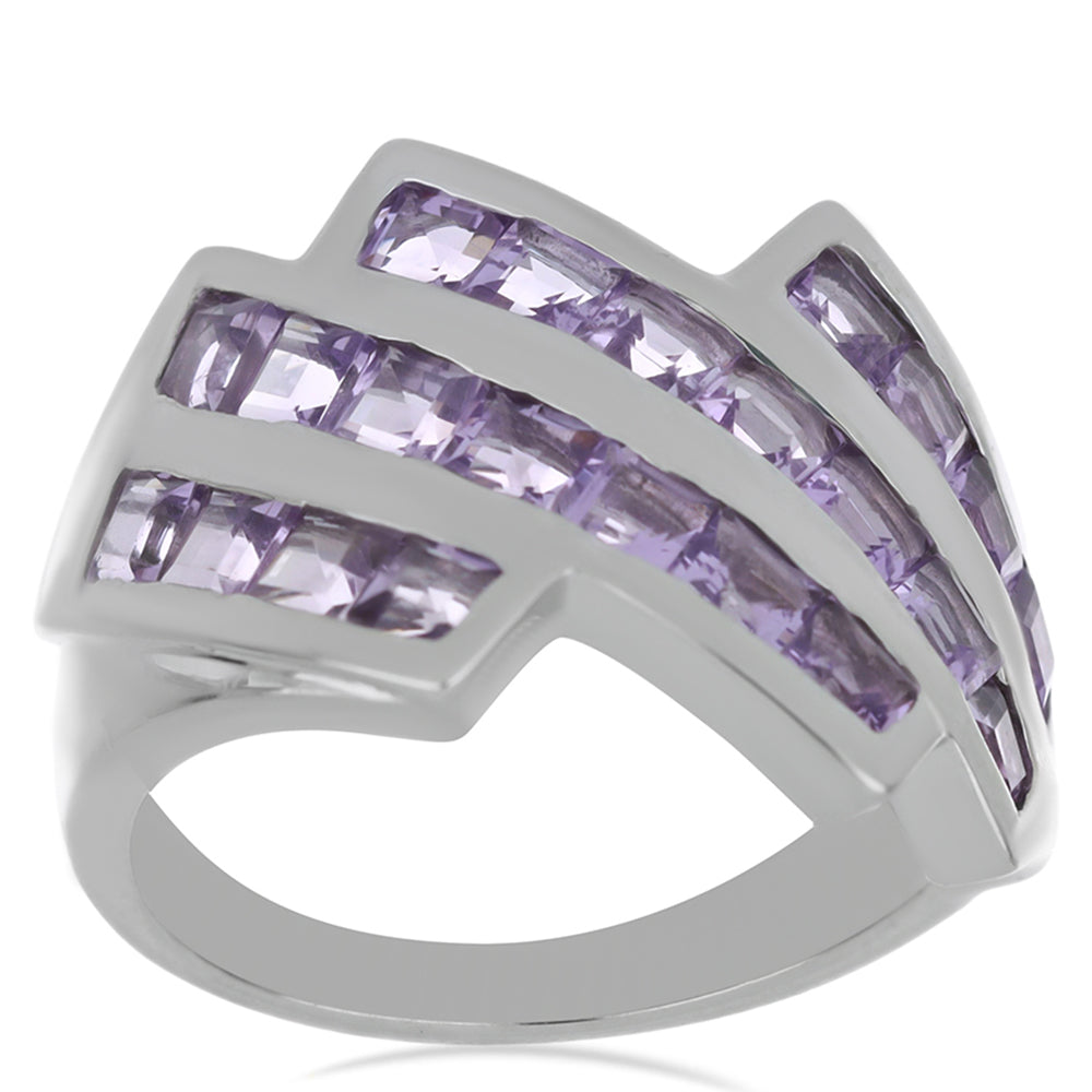 Silberring mit Rose De France Amethyst 3 