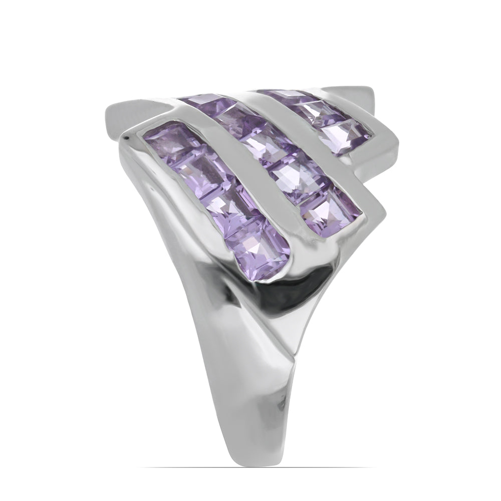 Silberring mit Rose De France Amethyst 4 