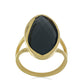 Goldplattierter Silberring mit schwarzem Onyx aus Suwar