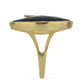 Goldplattierter Silberring mit schwarzem Onyx aus Suwar