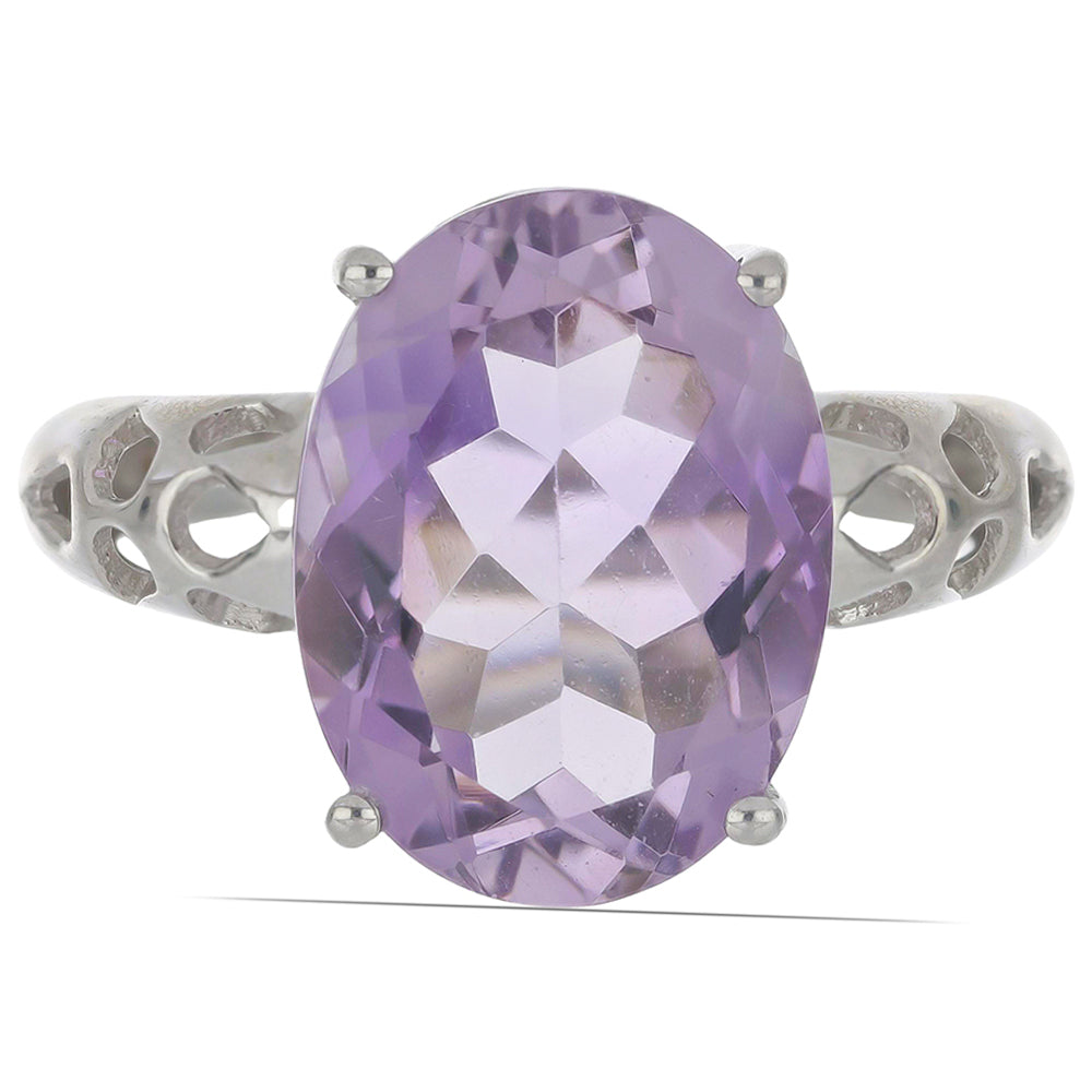 Silberring mit Rose De France Amethyst 1 