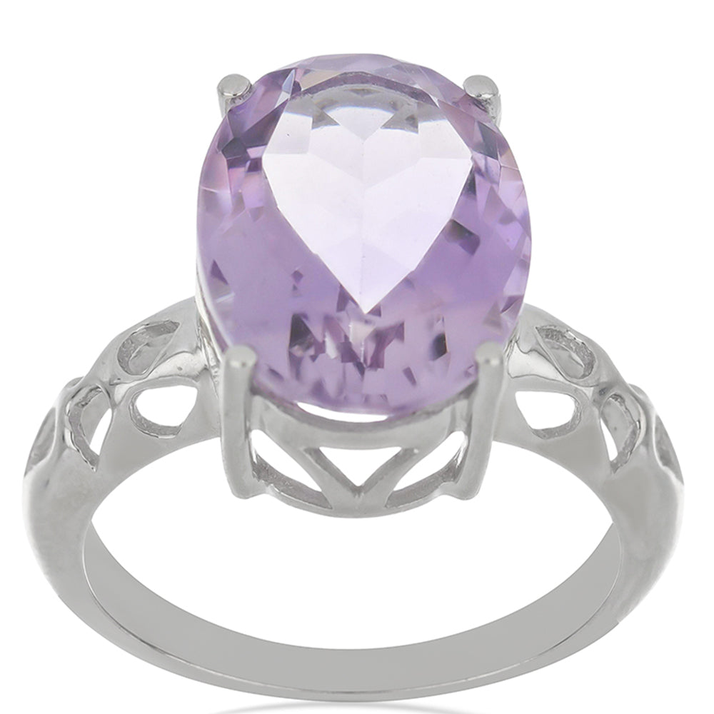 Silberring mit Rose De France Amethyst 3 