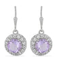 Silberohrringe mit Rose De France Amethyst und weißem Topas