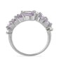 Silberring mit Rose De France Amethyst und weißem Topas