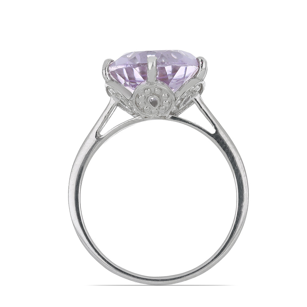 Silberring mit Rose De France Amethyst 2 