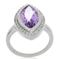 Silberring mit Rose De France Amethyst und weißem Topas