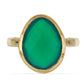 Goldplattierter Silberring mit grünem Achat