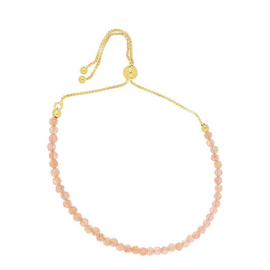 Goldplattiertes Silberarmband mit Sonnenstein aus Oregon