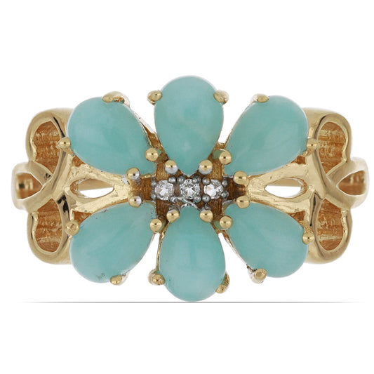 Goldplattierter Silberring mit weißem Topas