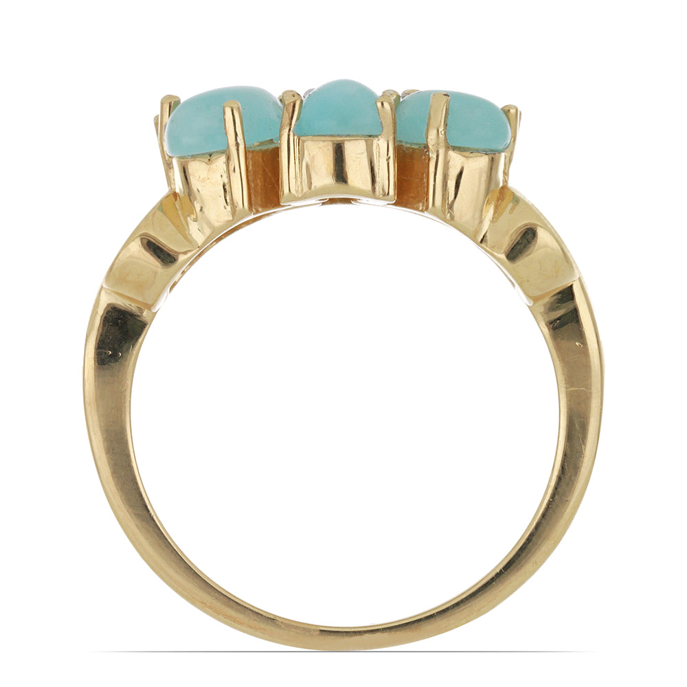 Goldplattierter Silberring mit weißem Topas