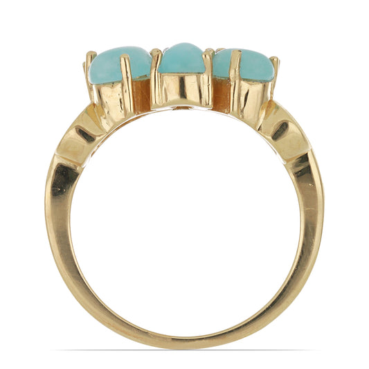 Goldplattierter Silberring mit weißem Topas