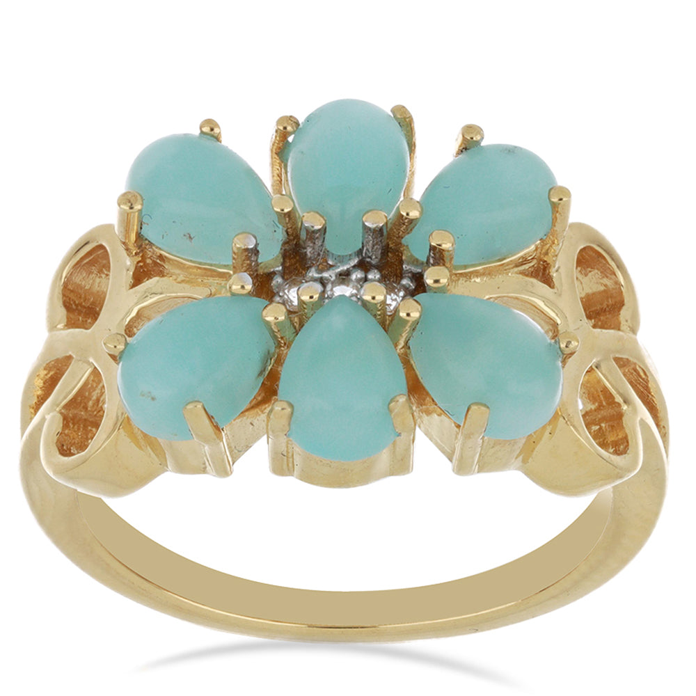 Goldplattierter Silberring mit weißem Topas 3 