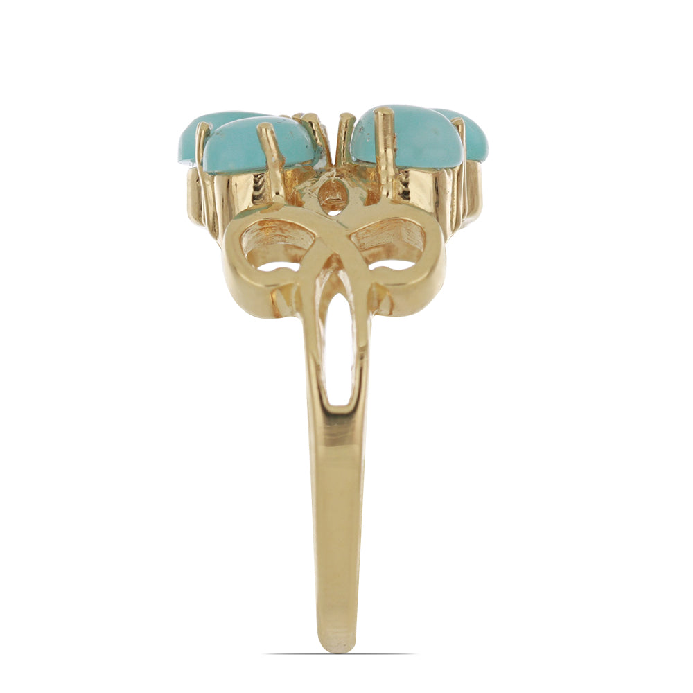 Goldplattierter Silberring mit weißem Topas 4 