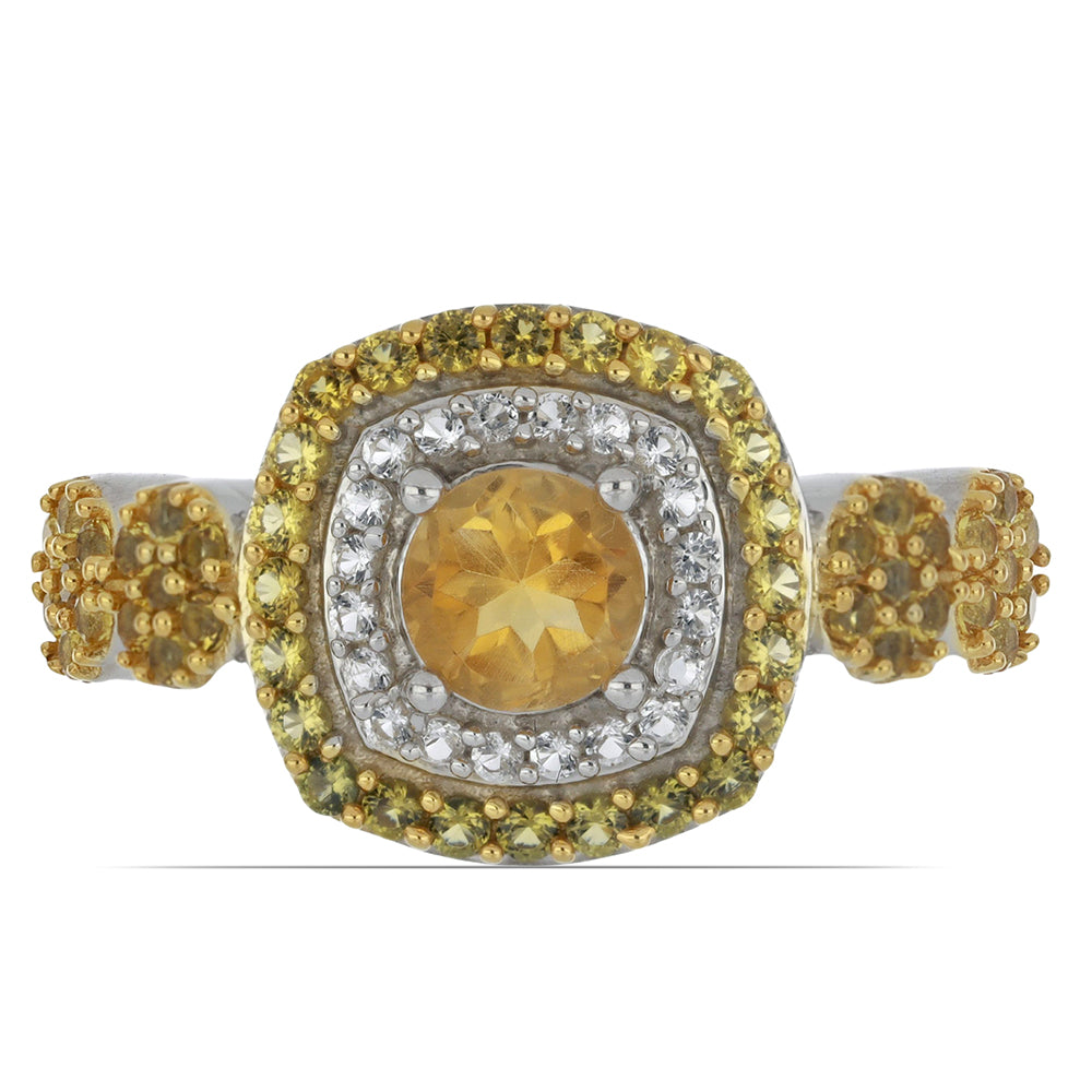 Silberring mit Zitrin aus dem Ural 1 